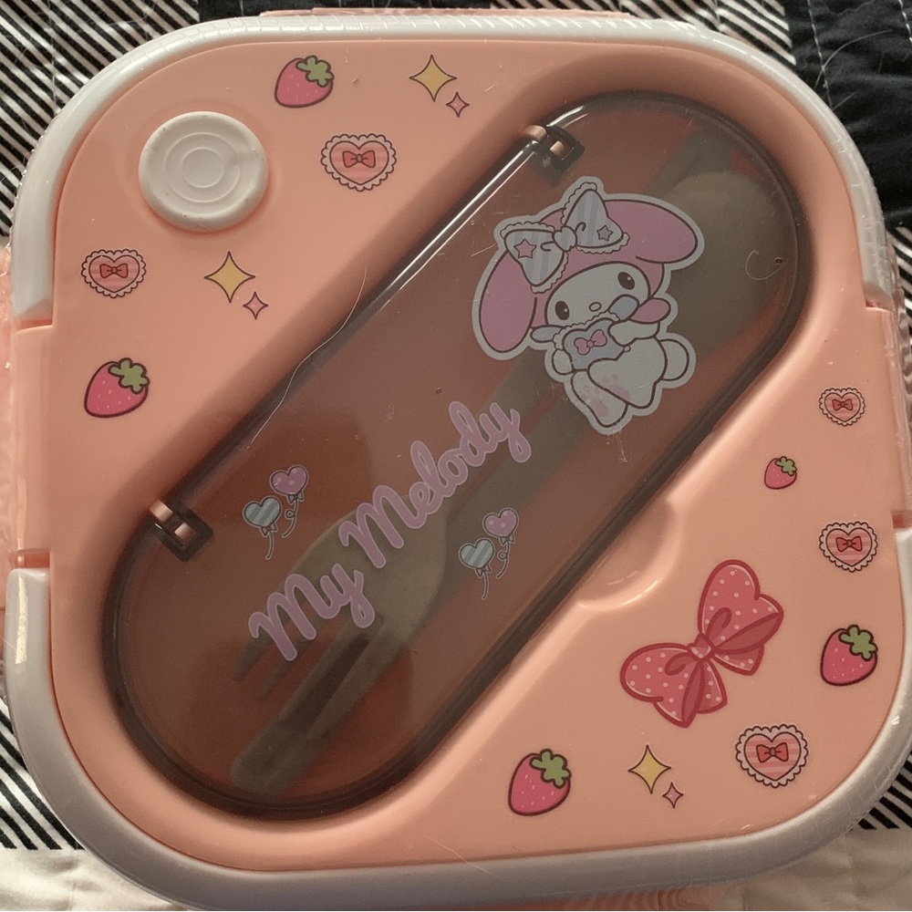 NEW My Melody lunch box c/w cutlery